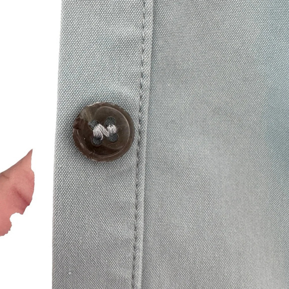 Piazza Sempione Light Blue Ruffle Button Down Shirt Blouse Made in Italy Sz M/8 - Picture 16 of 16